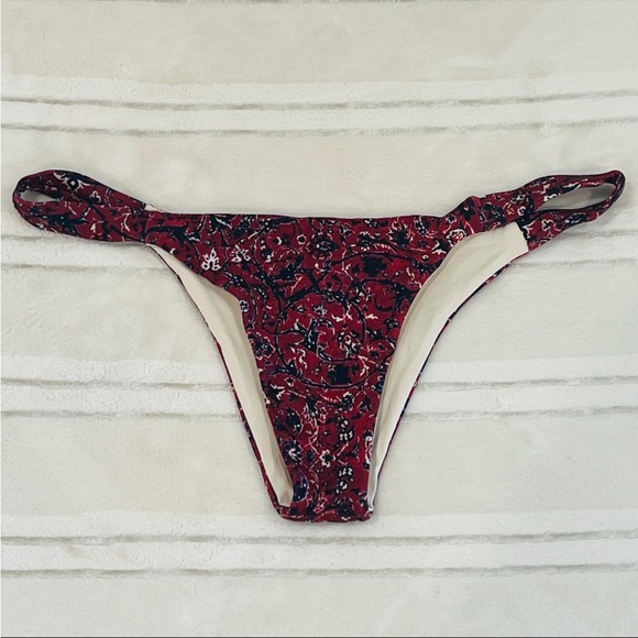 Tavik Heather Minimal Coverage Burgundy / Navy bikini bottom S - Picture 5 of 5